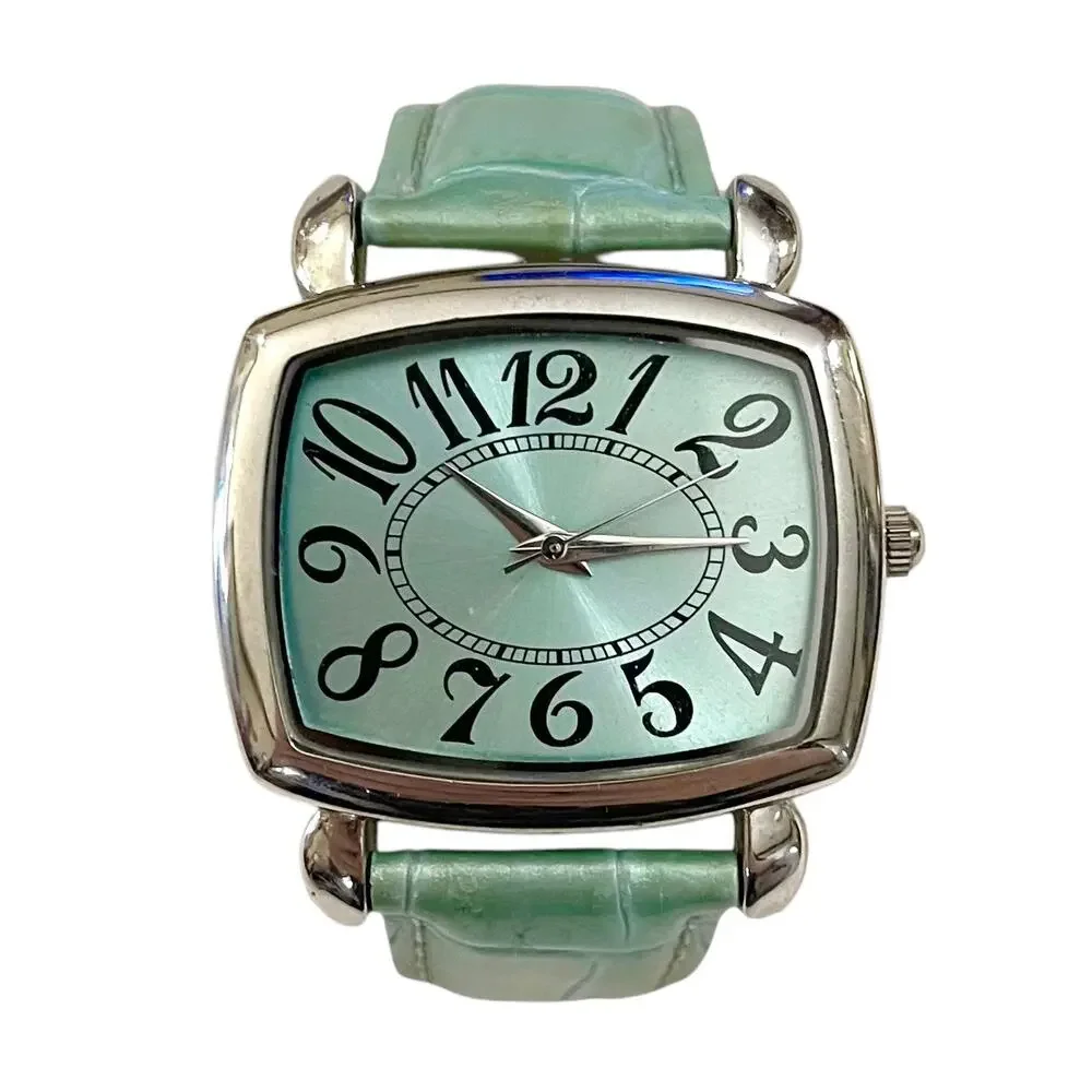 Women's FAUX LEATHER WATCH Aqua Blue - NEW BATTERY